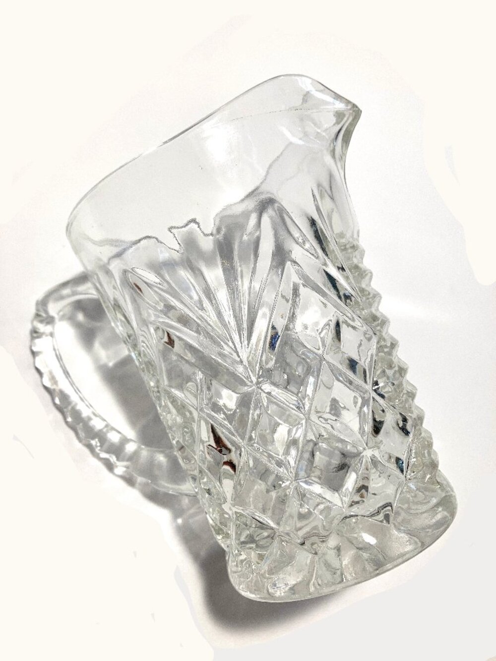 Vintage Deep-Cut-Glass 8 oz. Pitcher
